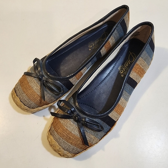 BEACON Fashion And Fit Stripes flat ballet comfy shoes size 8 - Picture 7 of 14